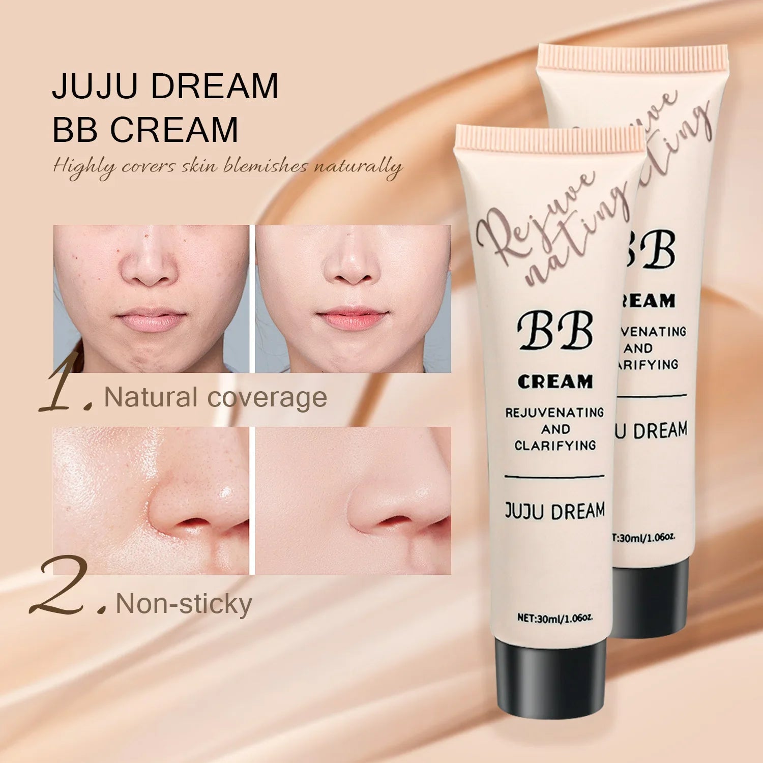 BB cream, isolation cream, liquid foundation, moisturizing, oil control, long-lasting makeup, concealer, waterproof, dry skin