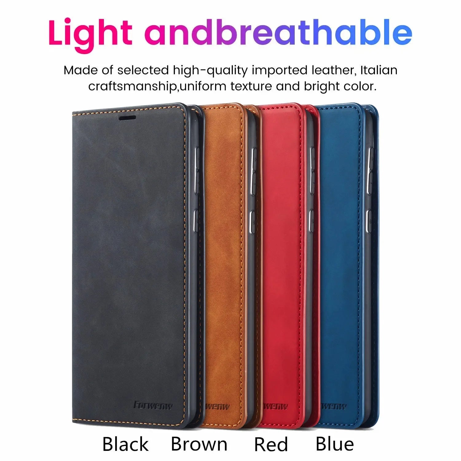Leather Flip Phone Case For Xiaomi Redmi Note 8 9T Note 10S 11S 12 13 14 Pro Fashion Magnetic Wallet Bracket Shockproof Cover