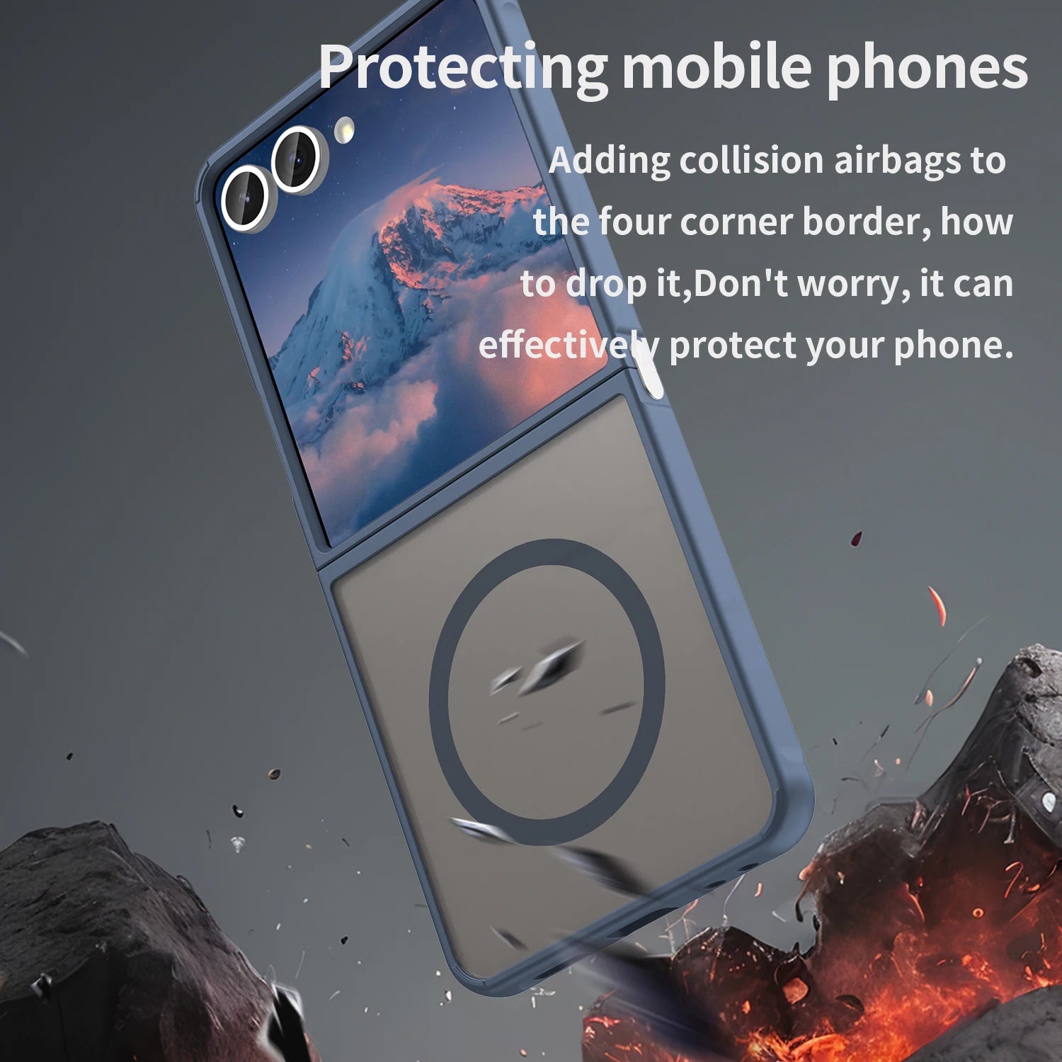 For Magsafe Magnetic Wireless Charging Shockproof Matte Phone Case for Samsung Galaxy Z Flip 7 Flip7 Hard PC Hybrid Armor Cover