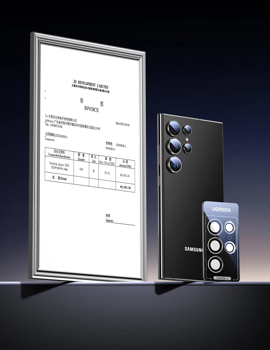 UGREEN Camera Lens Protector for Samsung Galaxy S24 Ultra Full Lens Glass for Samsung S24 Ultra Protective Film