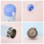 380ML Thermos Vacuum Flask Cute Cartoon 304 Stainless Steel Thermal Water Bottle Insulated Straw Cups Tumbler Drinkware