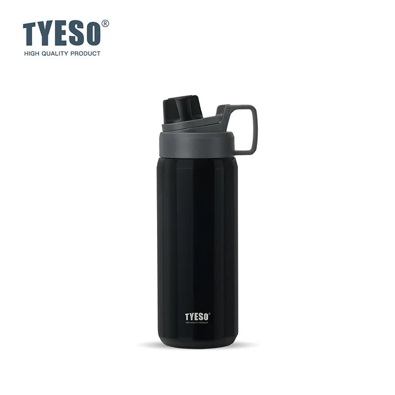 Tyeso Stainless Steel Sports Water Bottle Insulated Leak-Proof Portable Fitness Flask for Outdoor Workouts Travel Vacuum Flasks