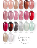 UR SUGAR 15ml Blood Red Jelly Gel Nail Polish Translucent Color Crystal Nude Gel Nail Art Varnish For Fall Winter Manicure