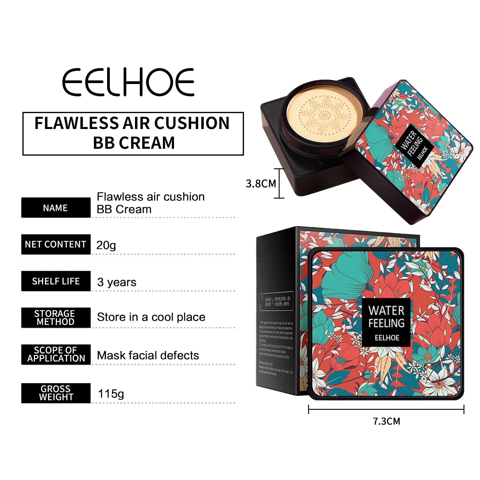 EELHOE Mushroom Head Air Cushion CC Cream Oil Control Long Lasting Base Makeup Magic Foundation Covering Face Brightening Cream