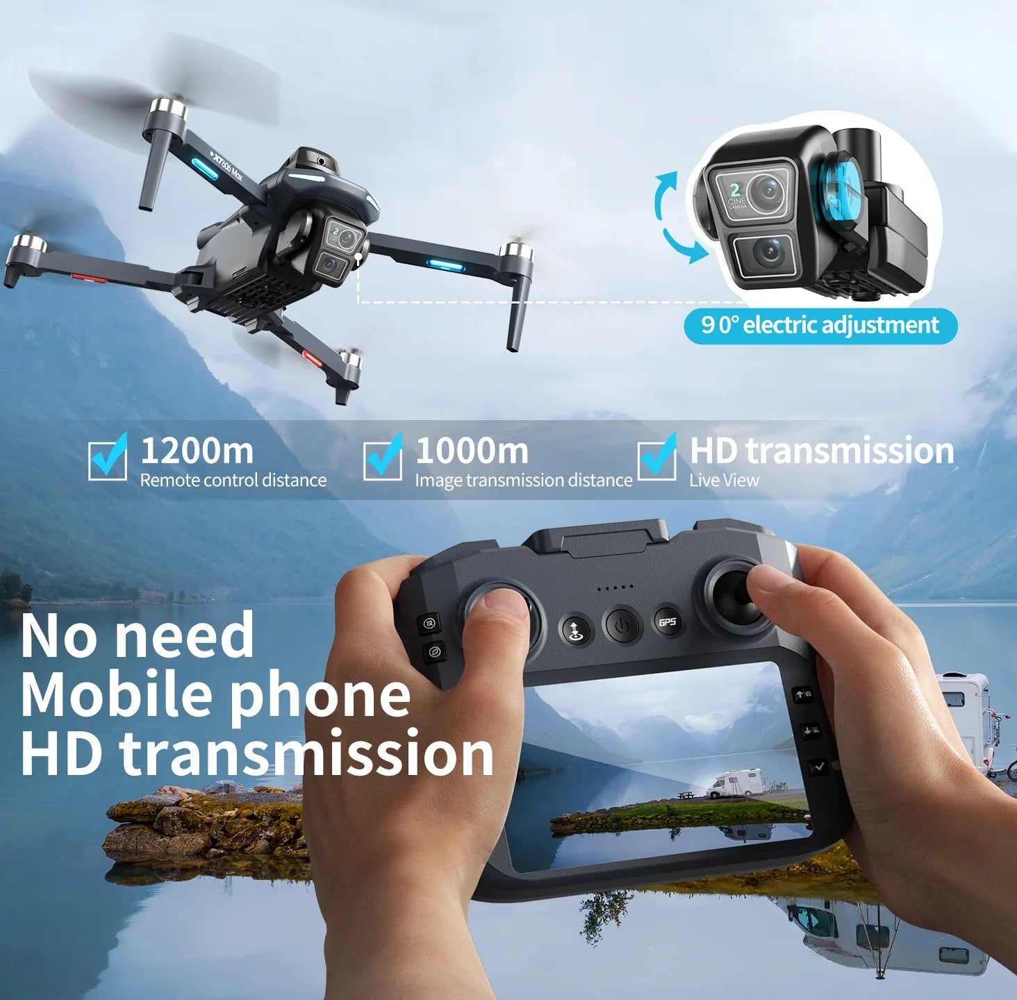 XIAOMI NEW XT606 GPS Drone 8K HD Professional dual camera 5G WIFI FPV Obstacle Avoidance Brushless RC Quadcopter Dron toy MIJIA