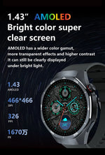 HT32 Smart Watch AMOLED Men Watch 5 Pro NFC Compass 1GB ROM Local Music Album E-Book Heart Rate Sport Smartwatch for Android IOS