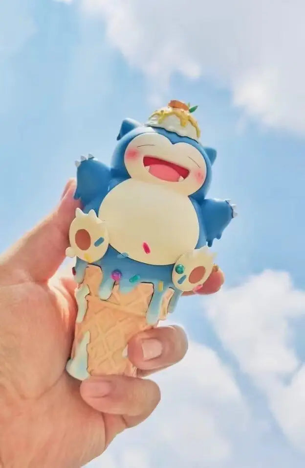 Cute Kawaii Pokemon Pikachu Snorlax Psyduck Bulbasaur Icecream Figure Toys for Girls