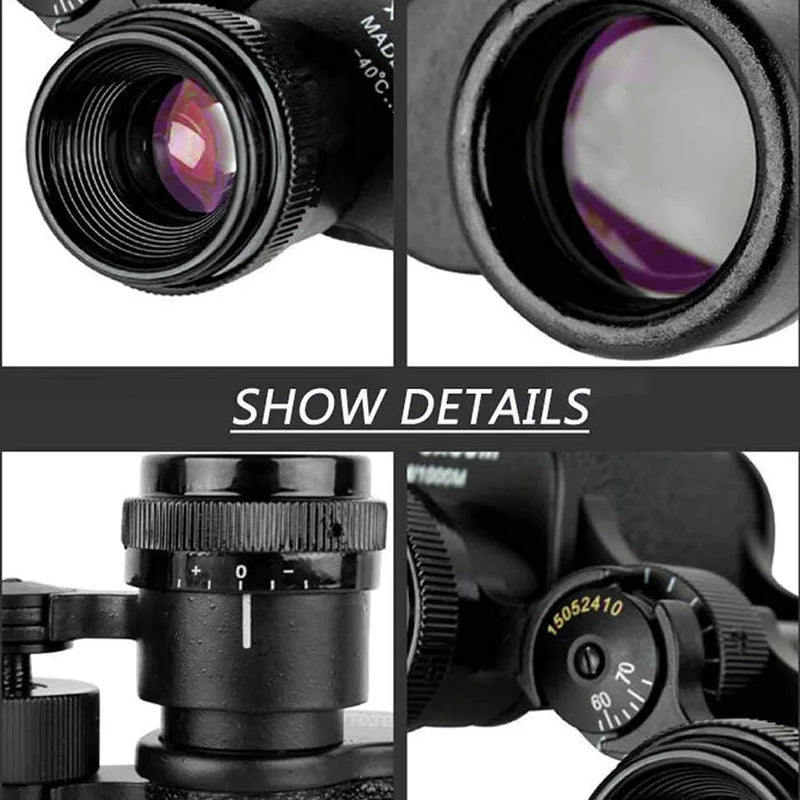 Baigish 8x30 Russian Binoculars Full Metal Structure Glasses Professional Military Waterproof Telescope Leather Bag For Hunting