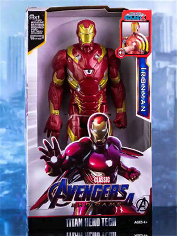 Action Toy 30cm Marvel Avengers Toy Thanos Hulk Spiderman Iron Man Captain America Thor Black Panther With Sound And Light