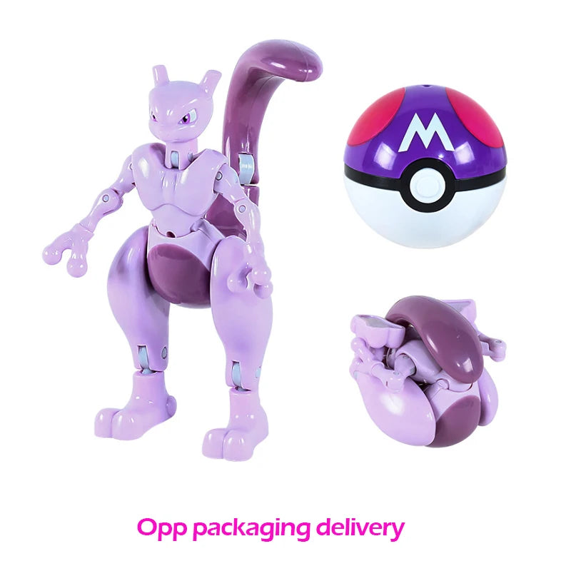 Figure Pokemon Pokeball transform Pikachu Charizard Venusaur Blastoise Mewtwo Gyarados Solgaleo Lunala Eevee poke ball toy gift