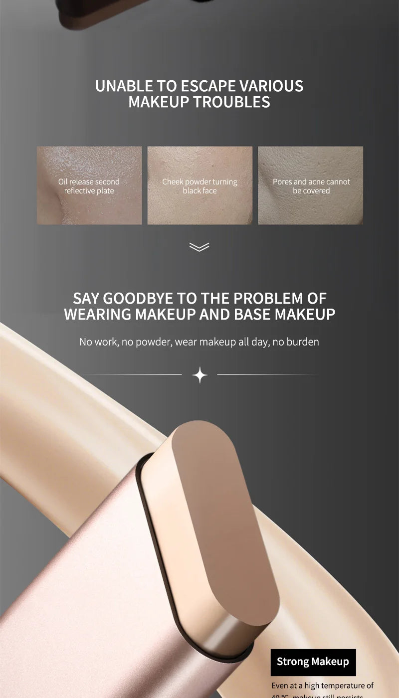 Clear and Moist Hydrating Foundation Naturally Perspective, Moisturizing, Bling, Glossy, Thin and Lightweight Double Head Makeup Foundation Rotated, More Comfortable, Waterproof Function, Easy to Makeup, Easy to Use