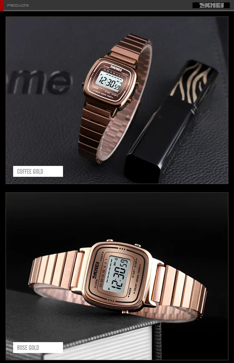 SKMEI 1901 Luxury Small Dial Digital Women Watch Ladies Calendar Waterproof Lady Sports Wristwatches Girl Clock 1252 Reloj Mujer