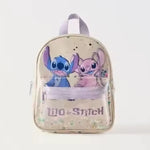 6 styles Kawaii Disney Lilo & Stitch Plush or Glossy Messenger Bag Cartoon Large-Capacity Student Backpack Kindergarten Bag Gift