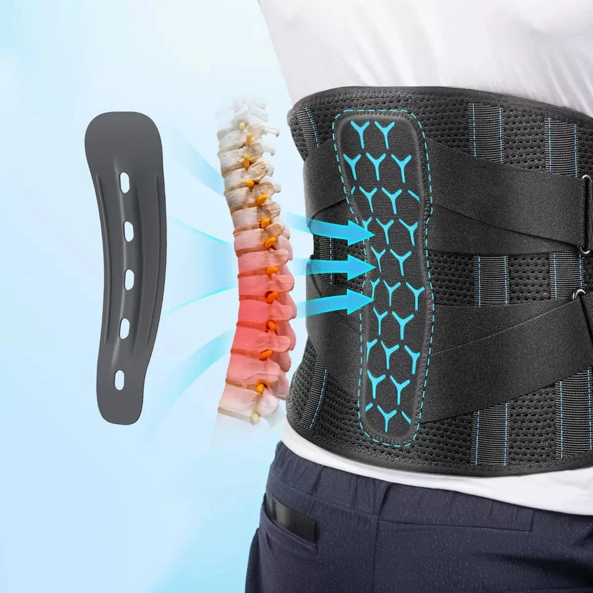 Back Brace for Lower Back Pain Relief, Breathable Adjustable Lumbar Support for Herniated Disc, Sciatica, Scoliosis