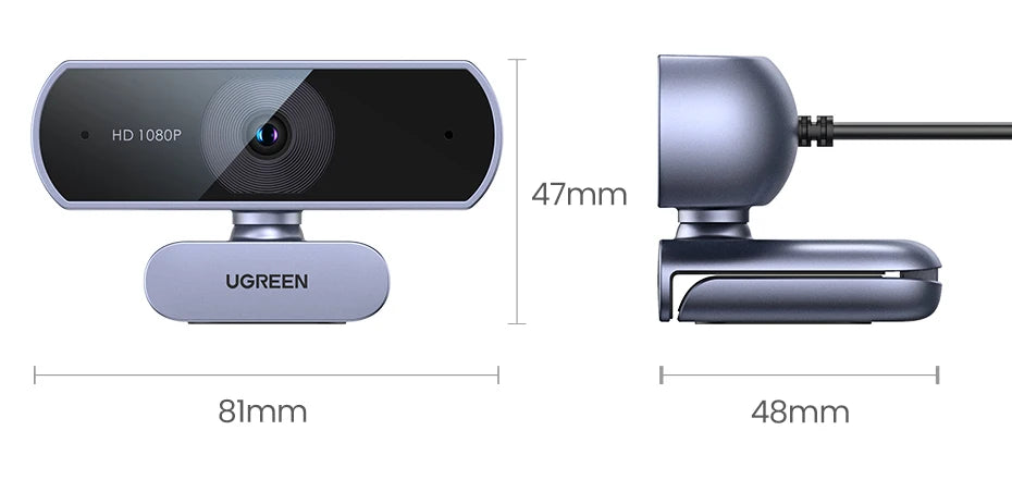 UGREEN USB Webcam 2K HD Mini Webcam For Laptop Computer Web Camera Dual Microphones for Youtube Zoom Video Calling 30fps web cam