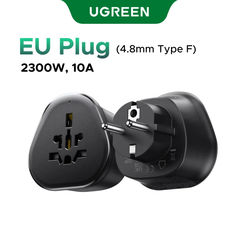 UGREEN Universal Travel Adapter Extension Socket EU/US/UK Plug Converter Multi-Country Power Adaptor for EU US UK KR RU Outlets