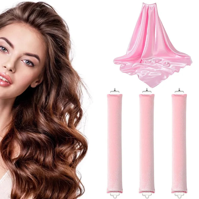Heatless Hair Curler 27cm Sleep-friendly Heatless Curling Wand 3.5 Diameter Large Wave Curling Wand