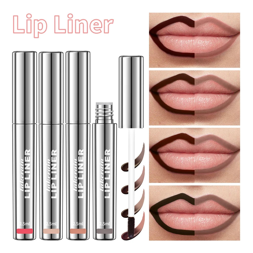 4 Colors Peel Off Lip Liner Waterproof Transfer-proof Lipstic Tattoo Waterproof Long Lasting Matte Velvet Lip Tint Sexy Red Cont
