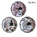 Bat Ghost Disposable Tableware Birthday Party Supplies Skeleton Plate Halloween Party Decoration Supplies