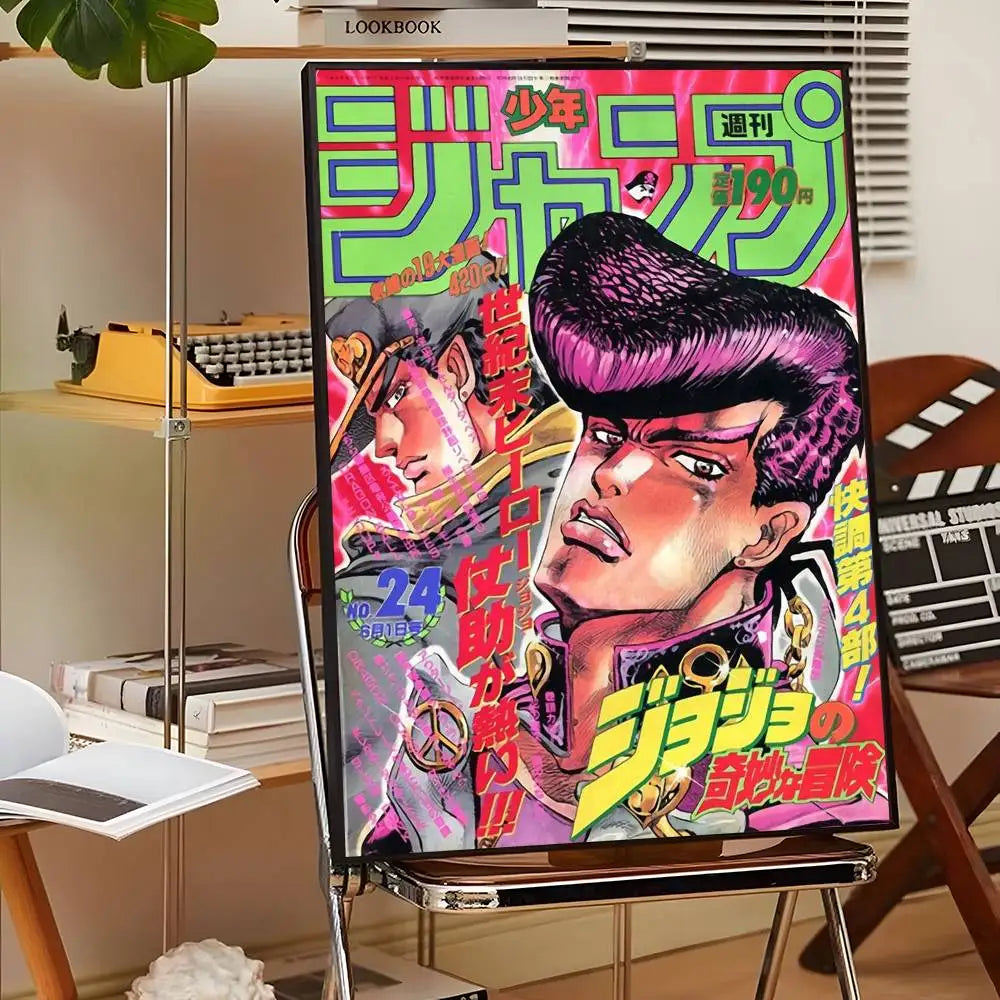 Anime J-JoJo Bizarre Adventure Poster Sticky Wall Art Printing Waterproof Home Living Bed Room Bar Aesthetic Decor