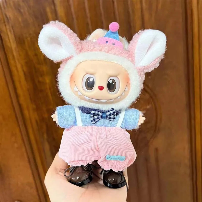17cm Cute Mini Plush Doll'S Clothes Outfit Accessories For Korea Kpop Exo Labubu Idol Dolls shark onesie Clothing DIY Girl Gift
