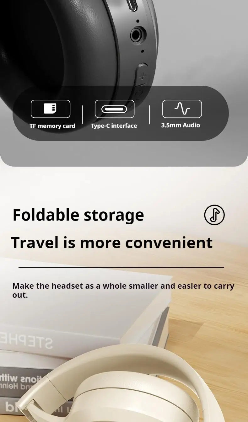 #Wireless Bluetooth 5.3 Headphones Over Ear HIFI Stereo Headsets True Sport Gamer Earphone TF/AUX Music Player with HD Mic Gifts