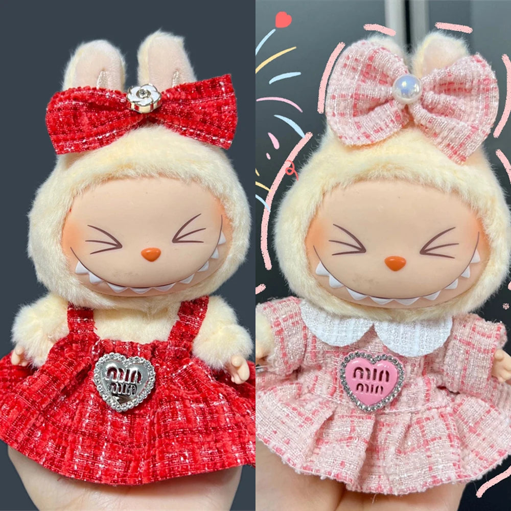 Sweet Princess Style Doll's Cloth for Labubu 17cm The Monster Outfit Accessories Clothing DIY Kids Gift High-quality Dress Cloak