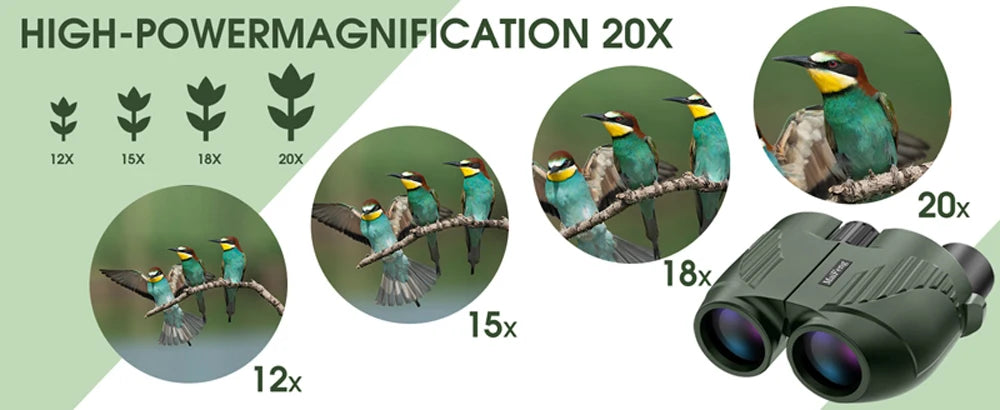 20X25 Binoculars Professional HD Pocket Waterproof Camping Observation Telescope Portable Optical Telescope Outdoor for Hunting