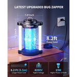 High Effective Bug Zapper Outdoor Mosquito Zapper with Dual LED Light, 4200V Fly Zapper, 15W Electric Fly Trap, IPX4 Insect Trap