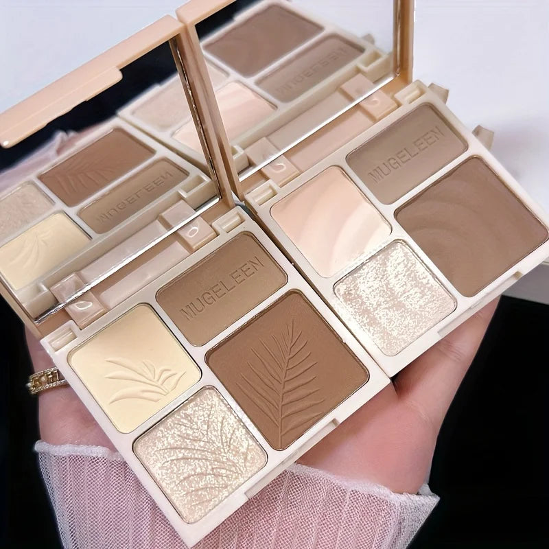 1pc Luxurious Matte Highlighter Bronzer Palette Smudge-Proof Contouring Coverage for Flawless Face Shading & Grooming