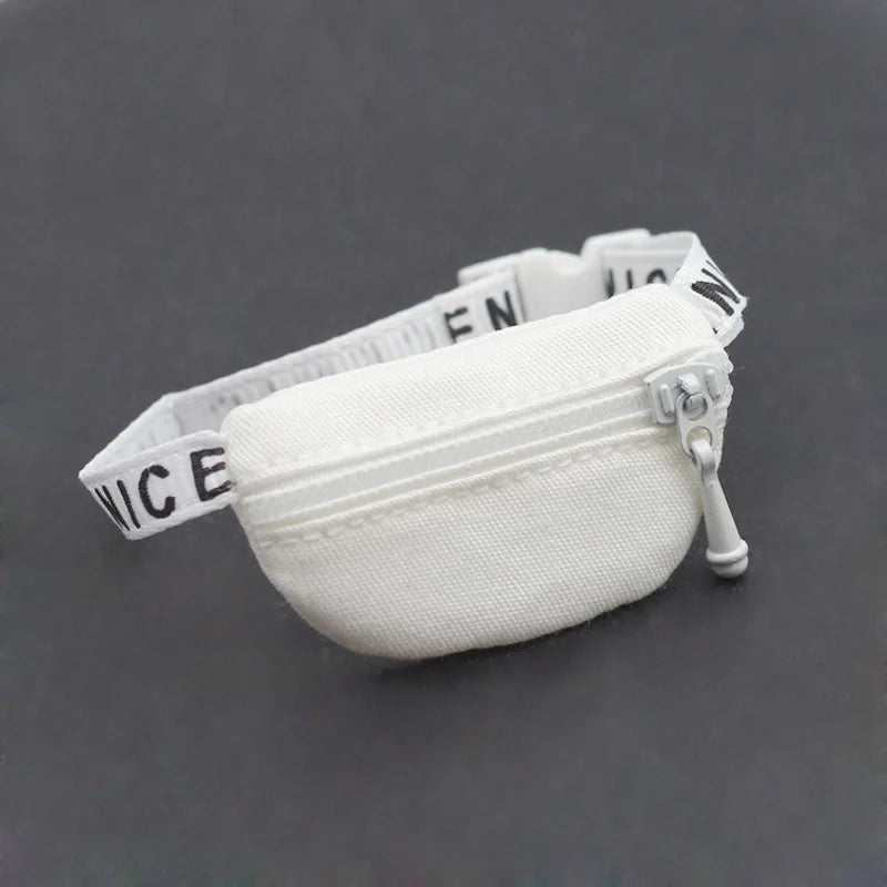 17cm V1 V2 Labubu Crossbody Bag Cute 1/6 1/8 1/12 BJD Dolls DIY Waist Bags Cute 15cm Idol Plush Doll Accessories Belt Bag Gift