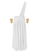 Mens Ancient Greek God Toga Gladiator Costumes Roman Emperor One Shoulder Sleeveless Robe Halloween Medieval Warrior Outfits