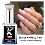 KODIES GEL Builder Nail Gel in a Bottle Milky Pink 15ML Brush on Builder Extension Gel Polish Soak Off French Manicure Hard Gel