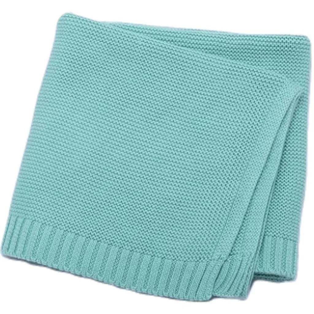 Personalized Kid Name Baby Blanket Embroidered Newborn Stroller Swaddle Breathable Cotton Knitted Bedding