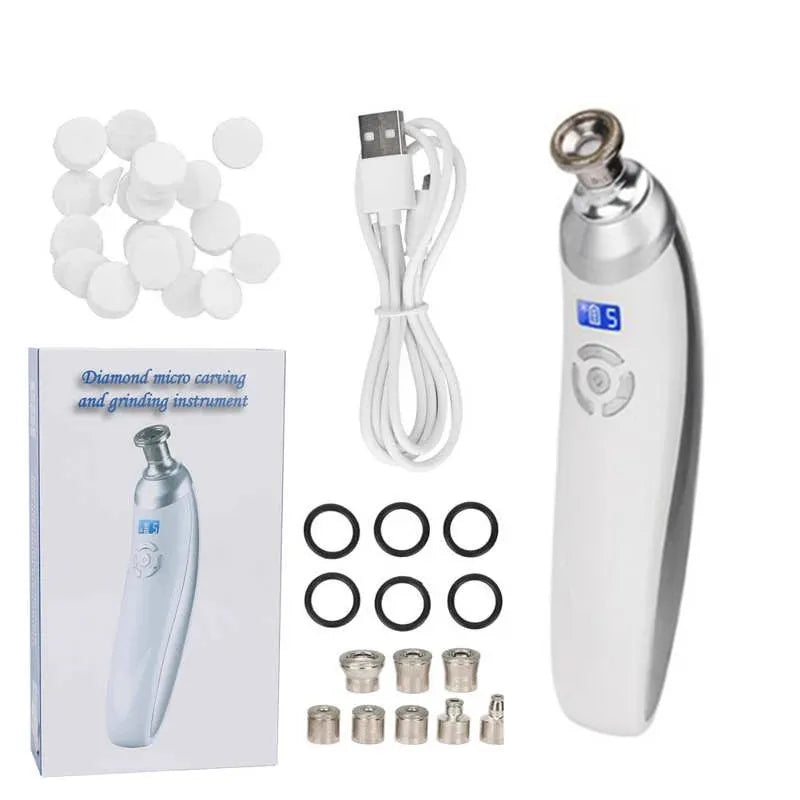 Handheld Diamond Microdermabrasion Machine for Blackhead Removal, Facial Skin Care Beauty Device with Diamond Dermabrasion Tips
