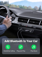 UGREEN 2 in 1 Bluetooth Car Adapter Bluetooth 5.1 Stereo Transmitter Receiver Wireless 3.5mm Aux Jack Adapter Car Kit Mic