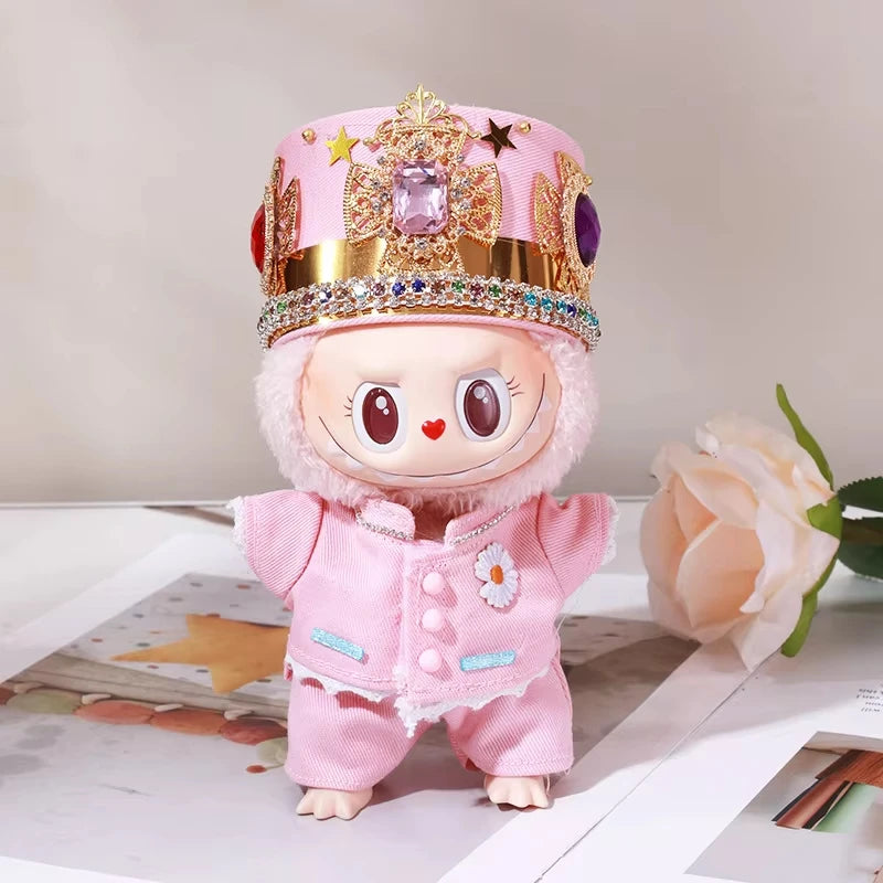 Gd With G-Dragon Labubu Baby Clothes 17cm Suit Pendant Plush Doll Clothes Cute Doll Clothes Vinyl Keychains Clothes