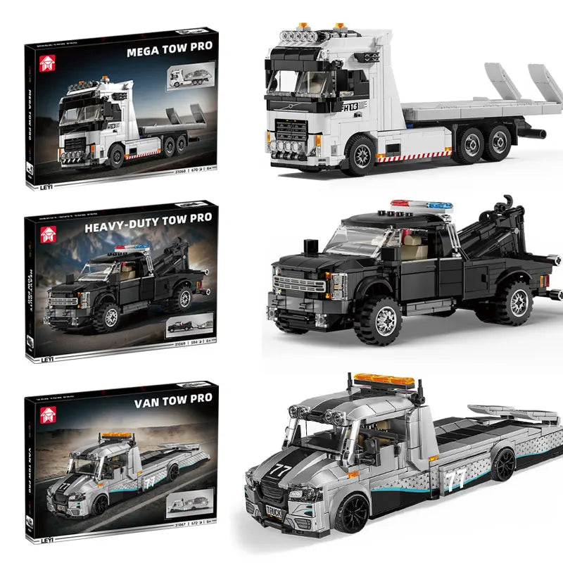 Heavy Duty Tow Truck Building Kit – Technical Recovery Vehicle Model | Premium Construction Gift Edition