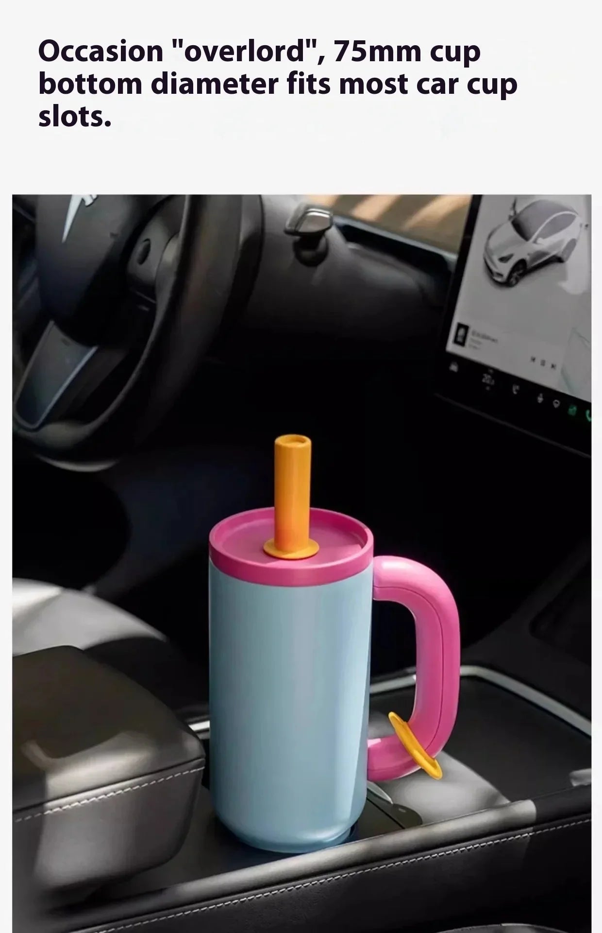 2025 New Female King Cup 304 Stainless Steel Straw Insulated Ice Cup - Thick, Portable Handle Design for Trendy Hydration