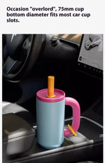 2025 New Female King Cup 304 Stainless Steel Straw Insulated Ice Cup - Thick, Portable Handle Design for Trendy Hydration