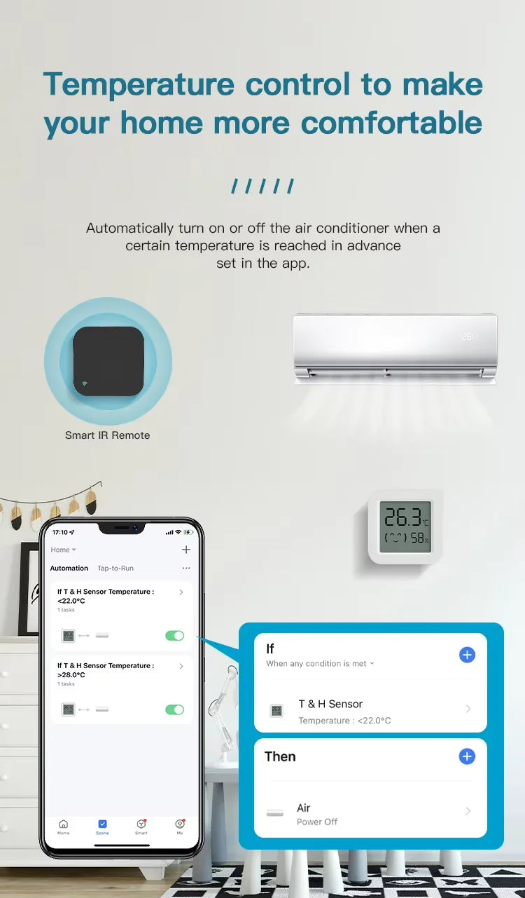 Tuya Zigbee Temperature Humidity Sensor For Smart Home LCD Screen Works With Alexa Google Home APP Smart Life Tuya Smart Yandex