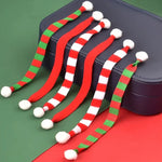 Mini Christmas Scarves - Classic Red, Green with White Snowflake Design, Polyester, Perfect for Holiday Tree Decor & DIY Crafts