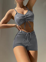 2025 High Waist Drawstring Front Bikini Set – Women's Swimsuit Swimwear Beachwear