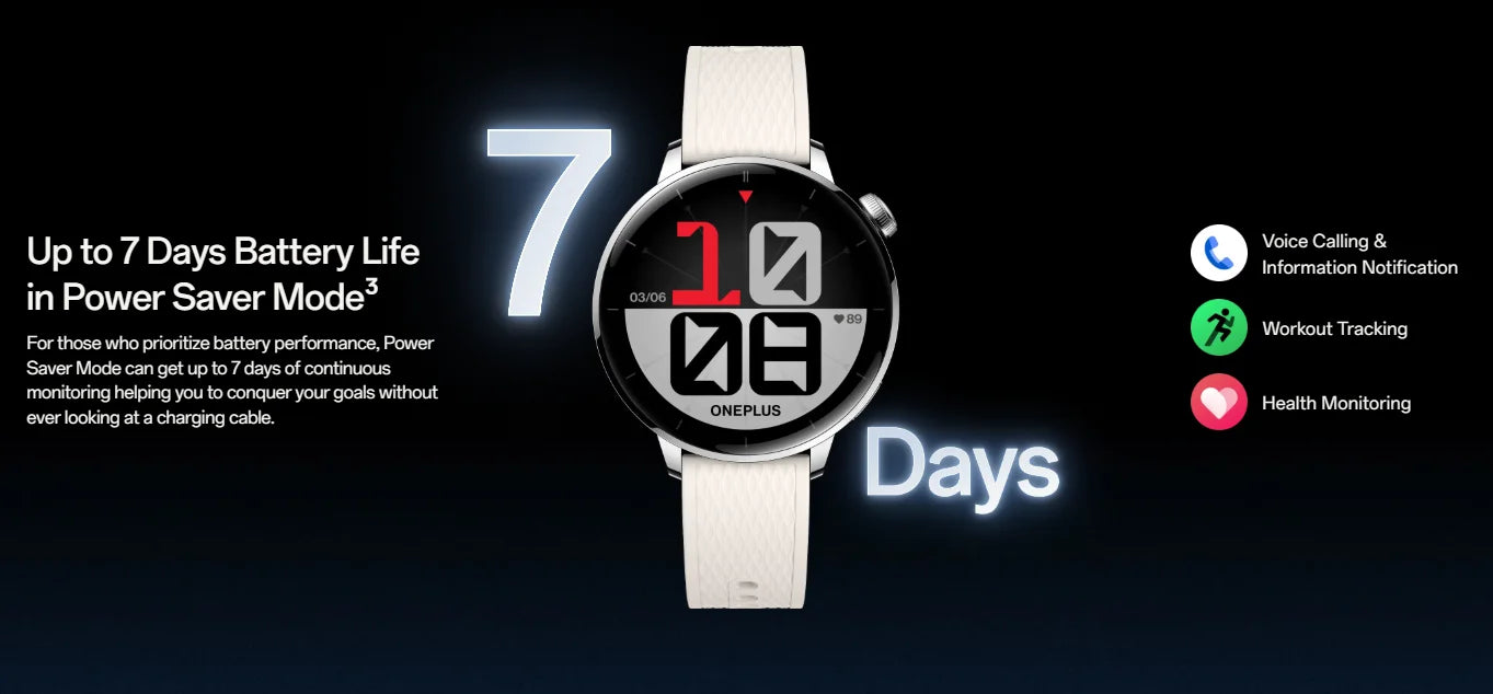 Global Version OnePlus Watch 3 43mm Smartwatch 1.32inches AMOLED Display Up to 60H Battery Life Wear OS by Google GPS NFC