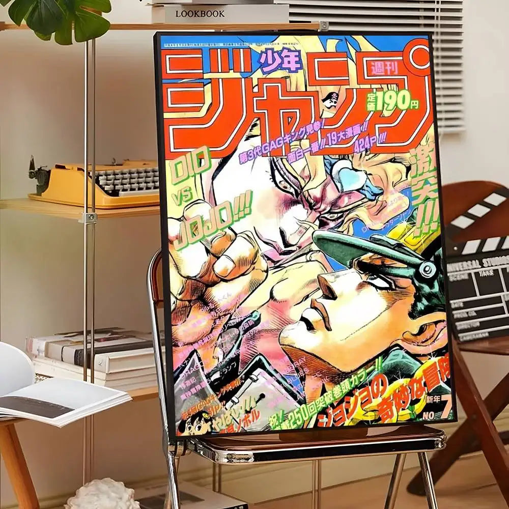 Anime J-JoJo Bizarre Adventure Poster Sticky Wall Art Printing Waterproof Home Living Bed Room Bar Aesthetic Decor