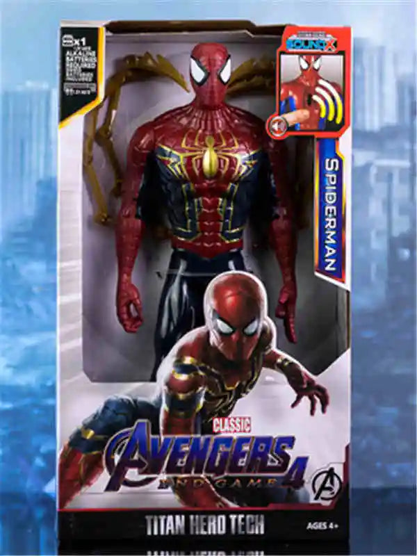 Action Toy 30cm Marvel Avengers Toy Thanos Hulk Spiderman Iron Man Captain America Thor Black Panther With Sound And Light