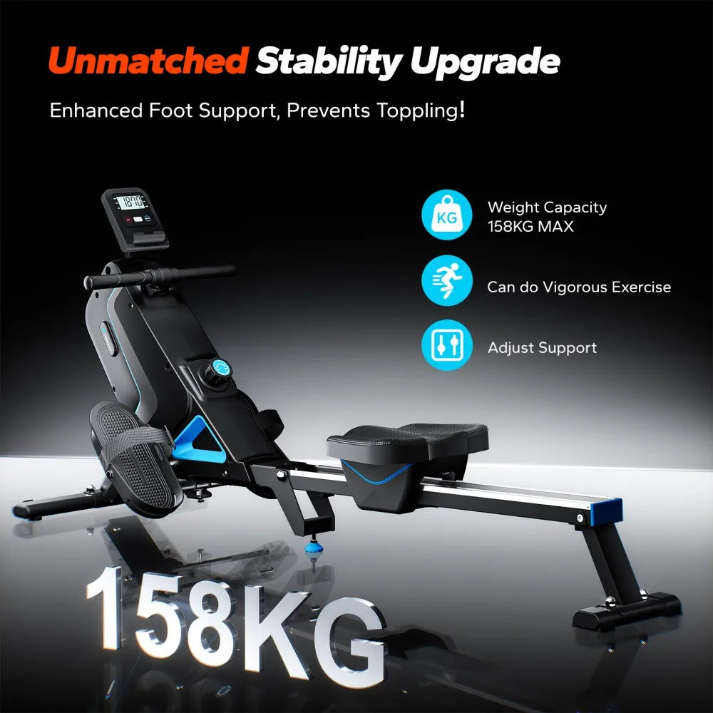 MERACH R05 Magnetic Rowing Machine, Foldable, 16 Resistance Levels, 350lbs Weight Capacity, Bluetooth & App