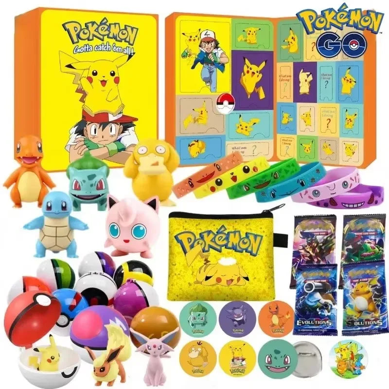 New Pokemon Toy Set Cartoon Pikachu Anime Figure Kids Toys Christmas Advent Calendar Gift Box Birthday Gift Box Action Figure