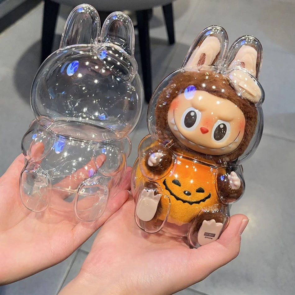 New 17cm LABUBU Clear Macaron Case, Dust Case, Housings, Popmart Bubble Mart Doll Accessories, Doll Accessories, Christmas Gifts