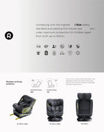 Child seat 360° ISOFIX rotating baby car seat, ECE R129/0-36 kg/0-12 years, 5-point seat belt